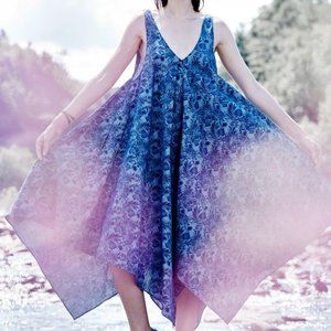 Upstate Blue Printed Kite Dress